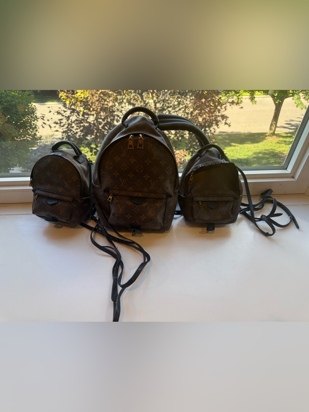 3 Louis Vuitton Monogram Canvas Backpacks (2 mini 1MM)
